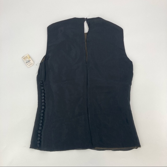 NEW! Brioni Women’s Sleeveless Silk Blen Blouse with Side Button Detail - Size 8 - Picture 6 of 12
